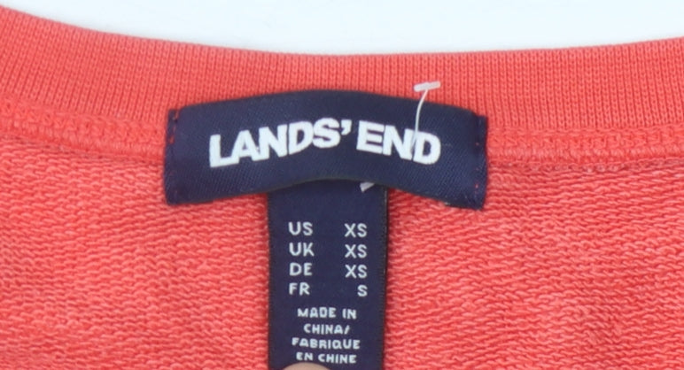 Womens UK Size XS Lands' End Red Pullover Sweatshirt