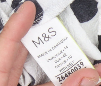 Womens UK Size 14 Marks and Spencer White Wrap Blouse