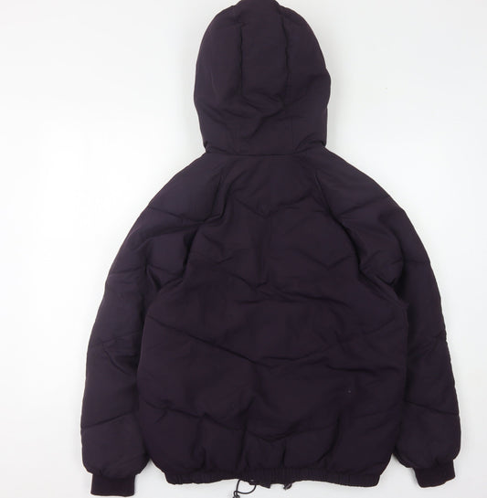H&M Women's Purple Puffer Jacket, Size 6 - Casual Winter Coat