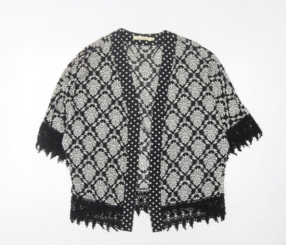 Womens UK Size S Solitaire Black Kimono Blouse