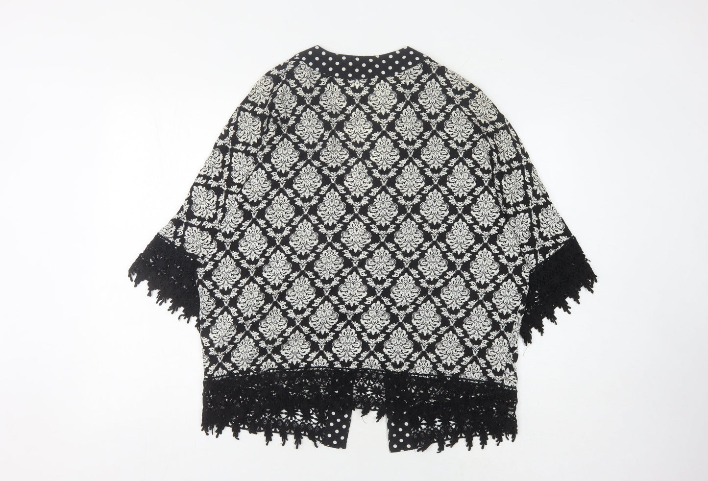 Womens UK Size S Solitaire Black Kimono Blouse