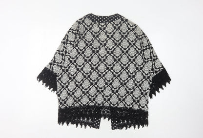 Womens UK Size S Solitaire Black Kimono Blouse