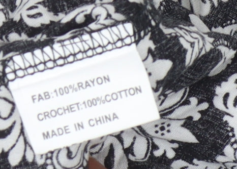 Womens UK Size S Solitaire Black Kimono Blouse
