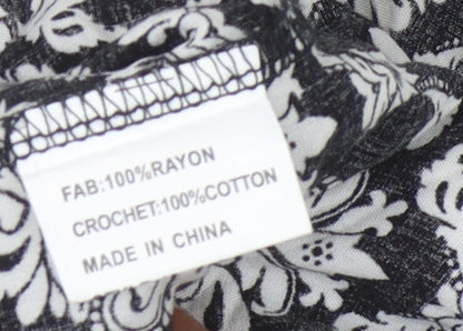 Womens UK Size S Solitaire Black Kimono Blouse