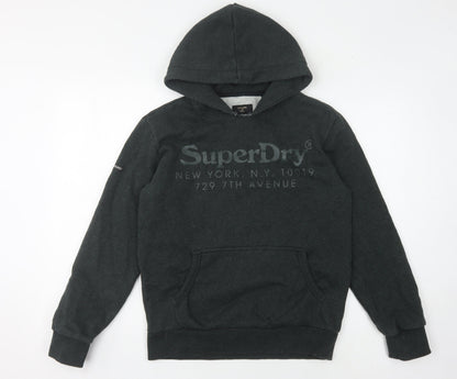 Superdry Unisex Black Hoodie S Casual Logo Pullover
