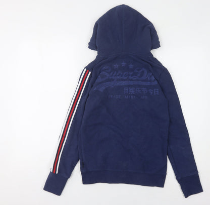 Superdry Women's Blue Full Zip Hoodie Size 4