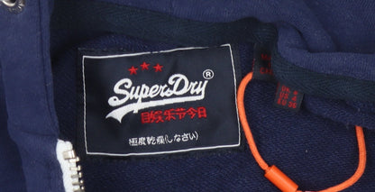 Superdry Women's Blue Full Zip Hoodie Size 4