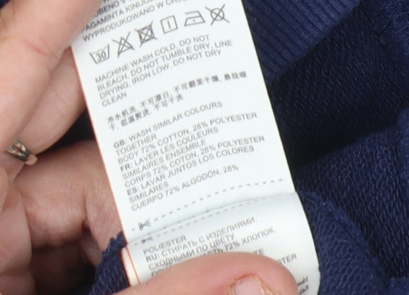 Superdry Women's Blue Full Zip Hoodie Size 4