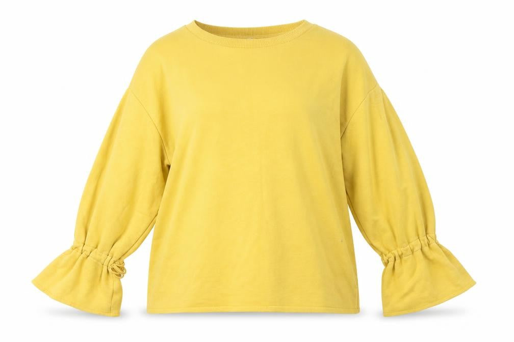 Womens UK Size S Pull & Bear Yellow Pullover Sweatshirt