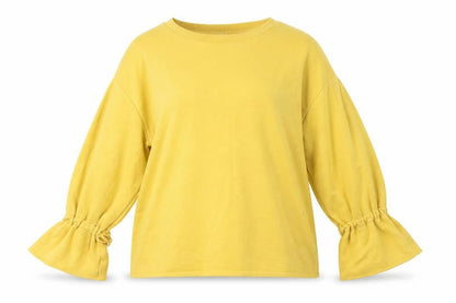 Womens UK Size S Pull & Bear Yellow Pullover Sweatshirt