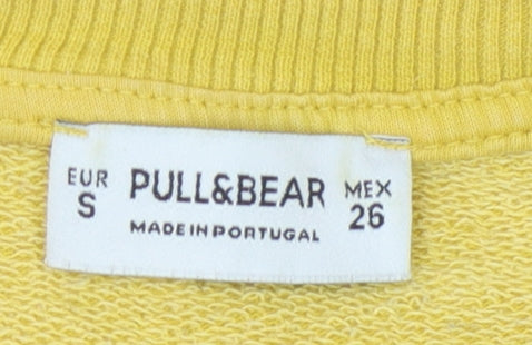 Womens UK Size S Pull & Bear Yellow Pullover Sweatshirt