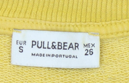 Womens UK Size S Pull & Bear Yellow Pullover Sweatshirt