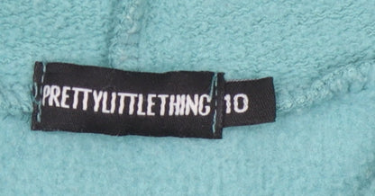 PrettyLittleThing Women's Green Pullover Hoodie Size 10
