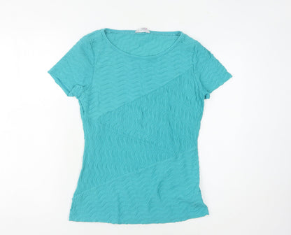 Womens UK Size 10 Marks and Spencer Blue Basic T-Shirt