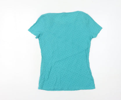 Womens UK Size 10 Marks and Spencer Blue Basic T-Shirt