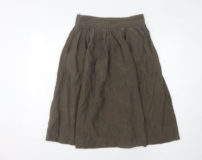 Marks and Spencer Women's A-Line Midi Skirt, Size 10, Brown