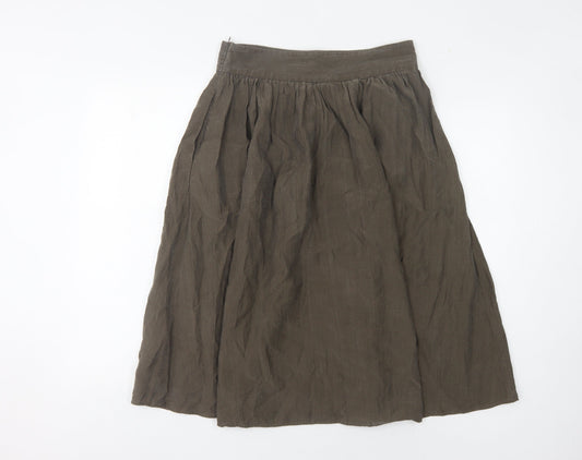 Marks and Spencer Women's A-Line Midi Skirt, Size 10, Brown