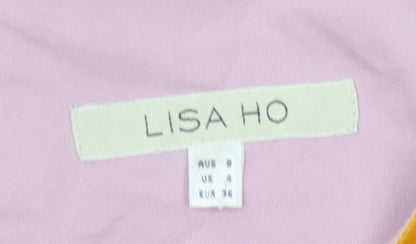 Lisa Ho Women's Yellow Silk Sheath Dress, Size 8