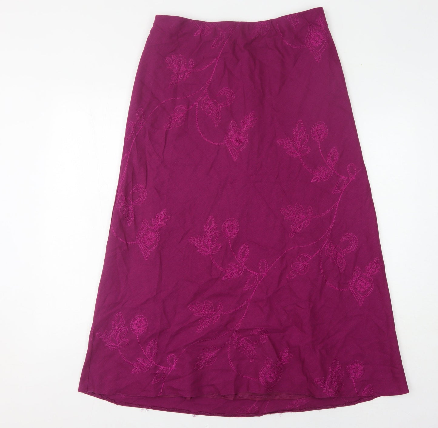 CC Women's Purple Skirt Size 14 Linen Blend