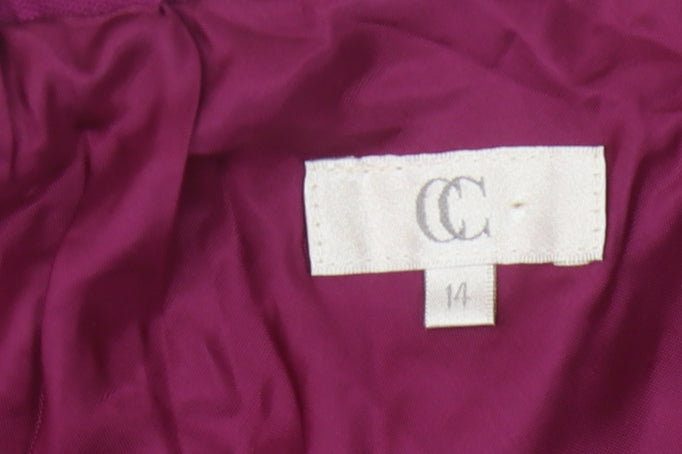 CC Women's Purple Skirt Size 14 Linen Blend