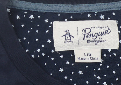 Penguin Men's Black Star Graphic T-Shirt L