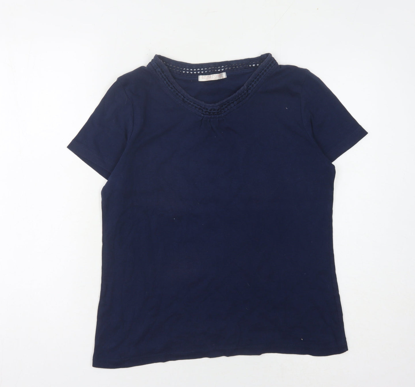 Womens UK Size M Anna Rose Blue Basic T-Shirt