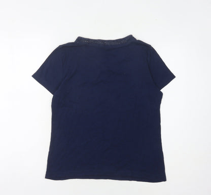 Womens UK Size M Anna Rose Blue Basic T-Shirt
