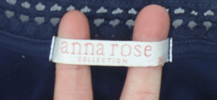 Womens UK Size M Anna Rose Blue Basic T-Shirt