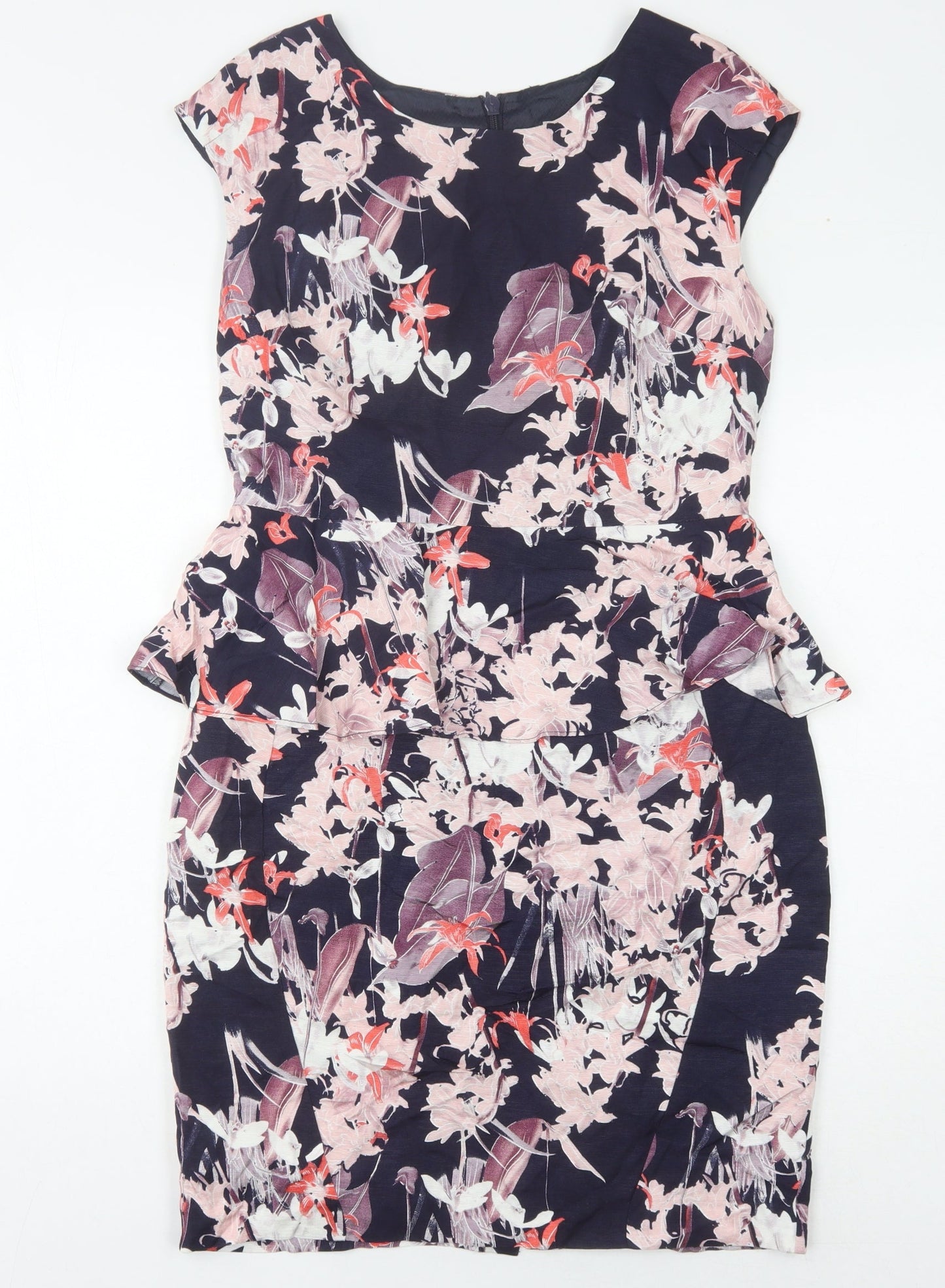 Next Women's Multicoloured Floral Sheath Dress Size 10