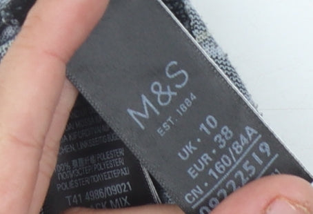 Womens UK Size 10 Marks and Spencer Black Tunic Blouse