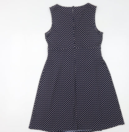 Oasis Blue Polka Dot A-Line Dress for Women - Size M