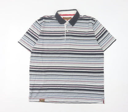 Red Yacht Men's Multicoloured Striped Polo L