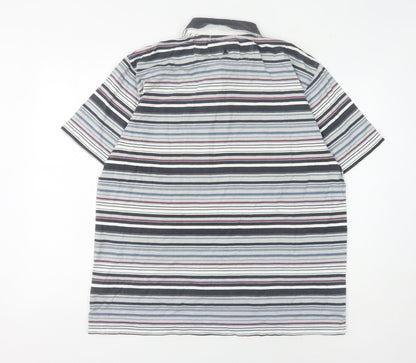 Red Yacht Men's Multicoloured Striped Polo L