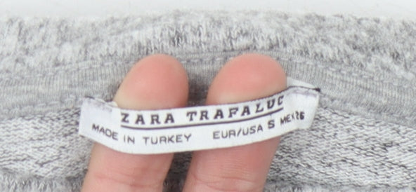 Womens UK Size S Zara Trafaluc Grey Pullover Jumper