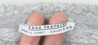 Womens UK Size S Zara Trafaluc Grey Pullover Jumper