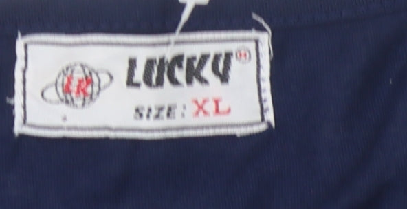 Womens UK Size XL Lucky Blue Basic T-Shirt
