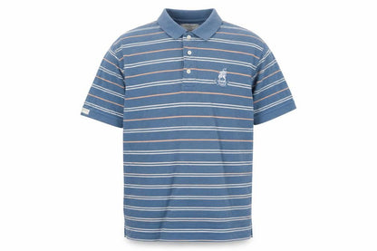 Izod Men's Blue Striped Polo Shirt M Short Sleeve