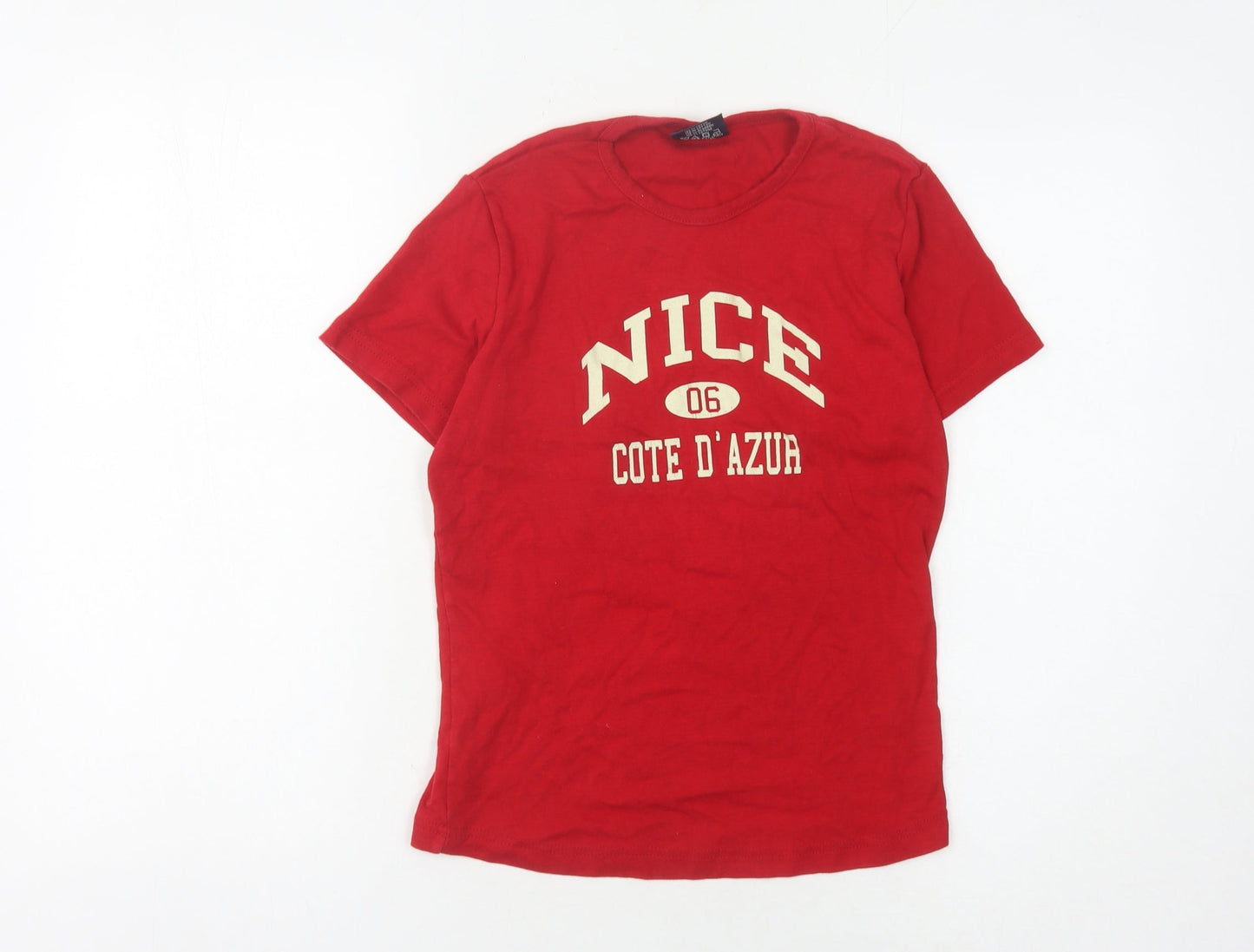 F. Spirit Unisex Red Cotton T-Shirt, Size L