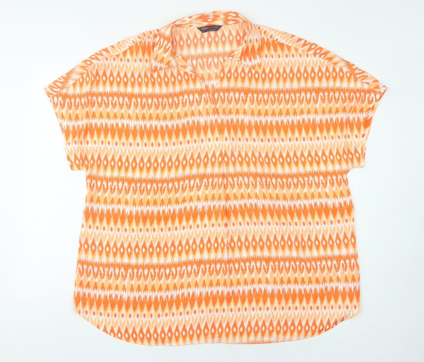 Womens UK Size 18 Marks and Spencer Orange Basic Blouse