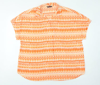 Womens UK Size 18 Marks and Spencer Orange Basic Blouse