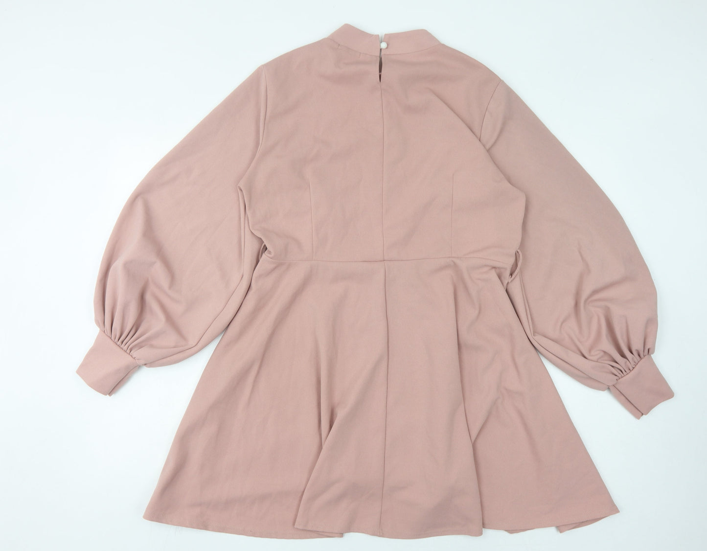 Boohoo Women's Pink Size 14 Dress with Balloon Sleeves