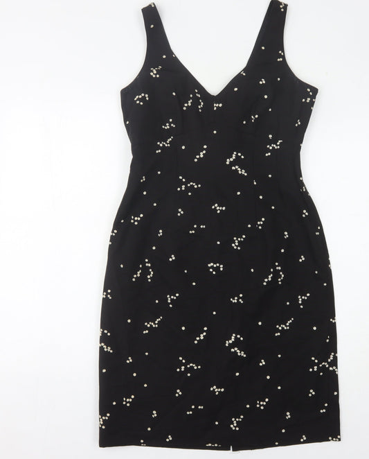 Coast Women's Black Bodycon Dress, Size 12, Beaded