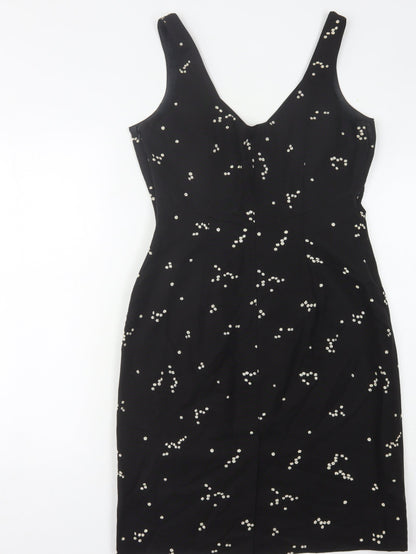 Coast Women's Black Bodycon Dress, Size 12, Beaded