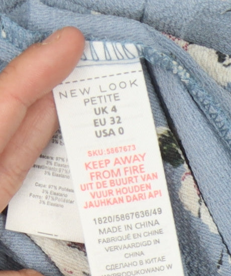 New Look Blue Floral Jumpsuit, Petite Size 4