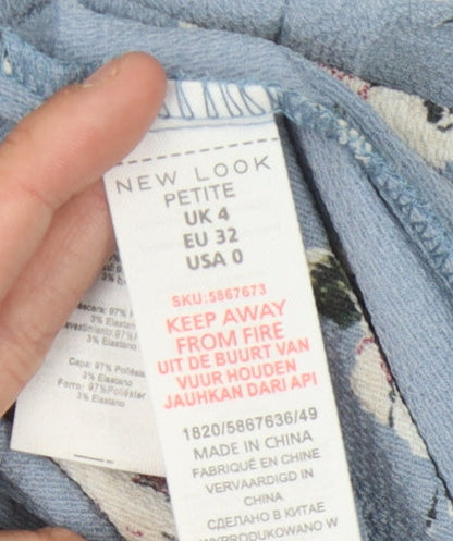 New Look Blue Floral Jumpsuit, Petite Size 4