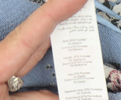 New Look Blue Floral Jumpsuit, Petite Size 4