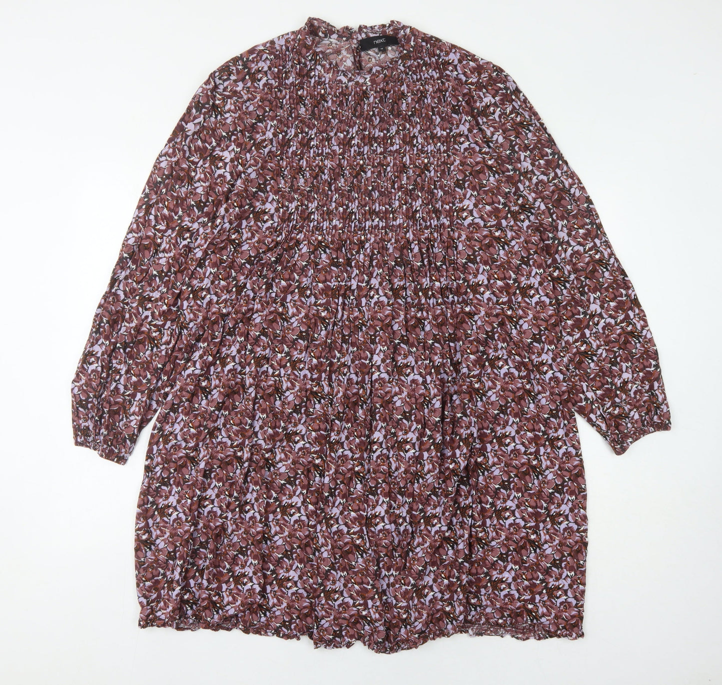 Next Women's Multicoloured Long Sleeve Dress - Size 16