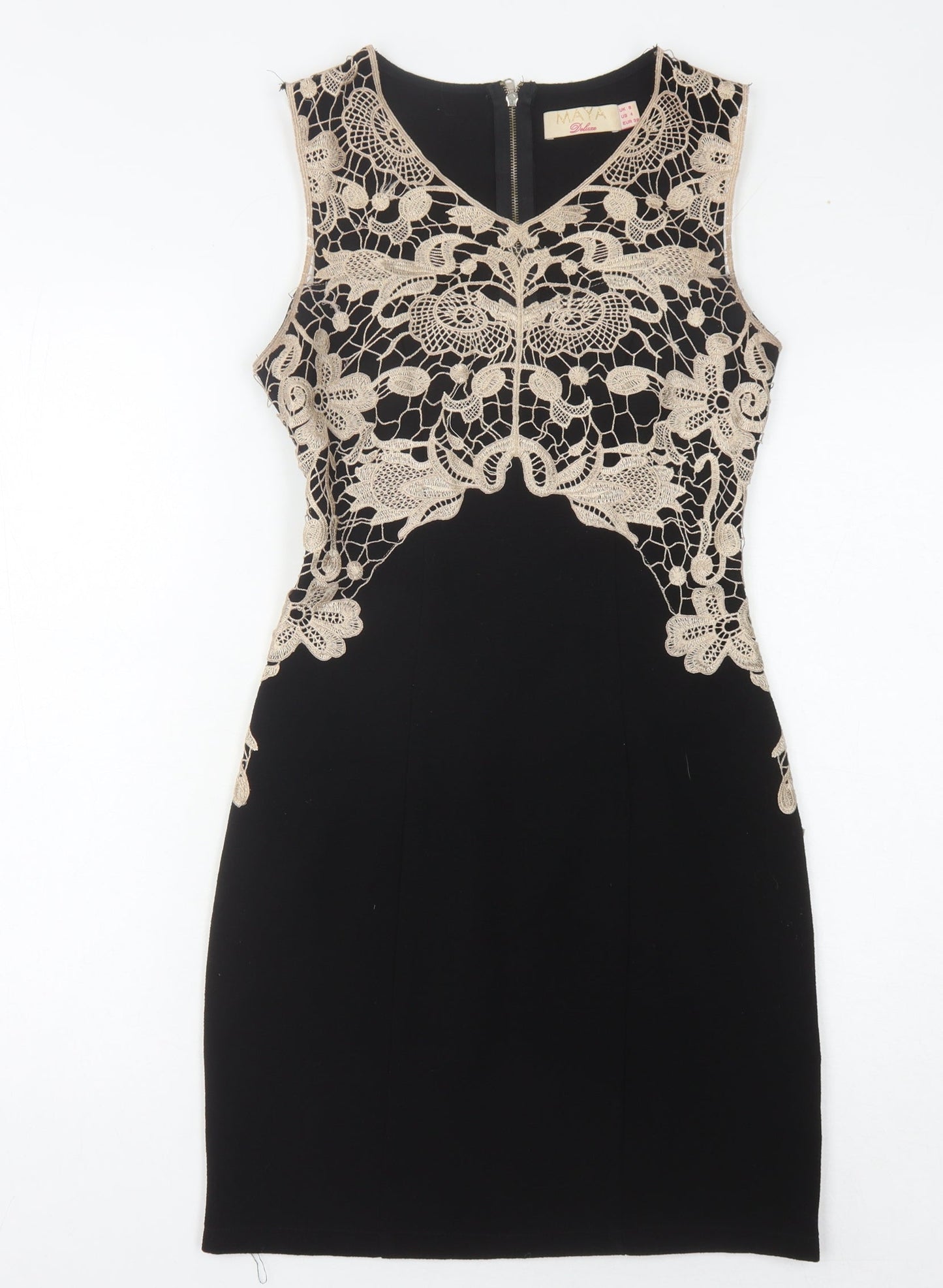 Maya Deluxe Women’s Black Lace Sheath Dress Size 8