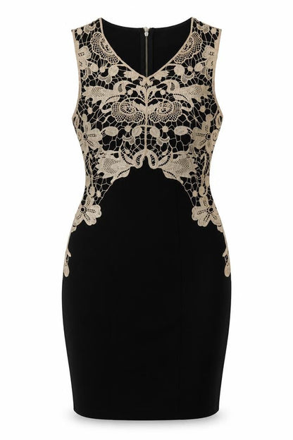 Maya Deluxe Women’s Black Lace Sheath Dress Size 8