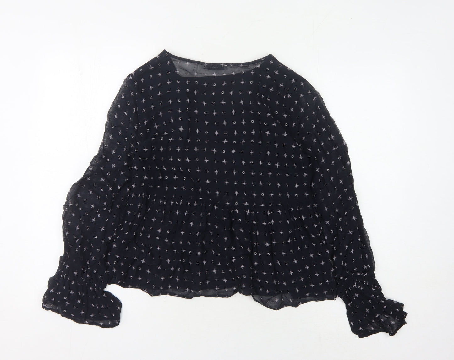 Womens UK Size XS Mango Black Tunic Blouse